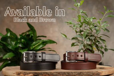 The Eastwood: Men's Brown Creased Accent Leather Belt Max Thick 1.50" - Bullhide Belts