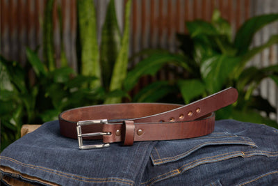 The Eastwood: Men's Brown Non Stitched Leather Belt Max Thick 1.25" - Bullhide Belts
