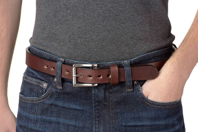 The Eastwood: Men's Brown Non Stitched Leather Belt Max Thick 1.25" - Bullhide Belts