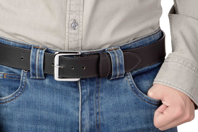 SPECIAL OFFER The Lakota: Black Stitched Water Buffalo With Snaps 1.50" - Bullhide Belts