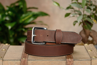 The Lakota: Brown Stitched Water Buffalo With Snaps 1.50" - Bullhide Belts