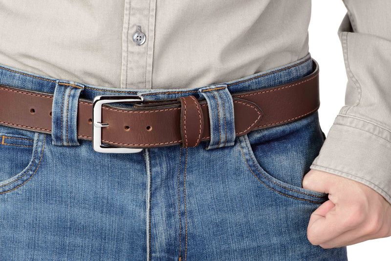 The Lakota: Brown Stitched Water Buffalo With Snaps 1.50" - Bullhide Belts