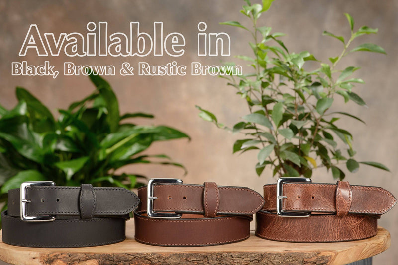 The Lakota: Rustic Brown Stitched Water Buffalo With Snaps 1.50" - Bullhide Belts