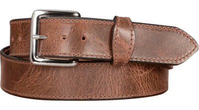 SPECIAL OFFER The Lakota: Rustic Brown Stitched Water Buffalo With Snaps 1.50" - Bullhide Belts
