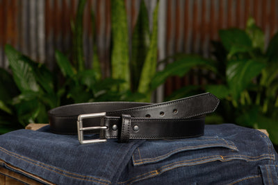 SPECIAL OFFER - The Maverick: Black Stitched 1.50" - Bullhide Belts
