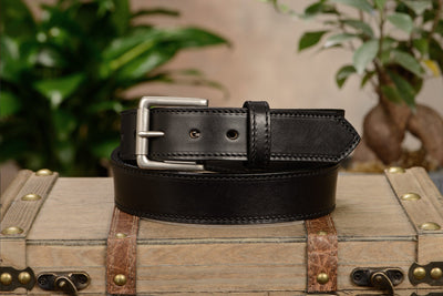 SPECIAL OFFER - The Maverick: Black Stitched 1.50" - Bullhide Belts