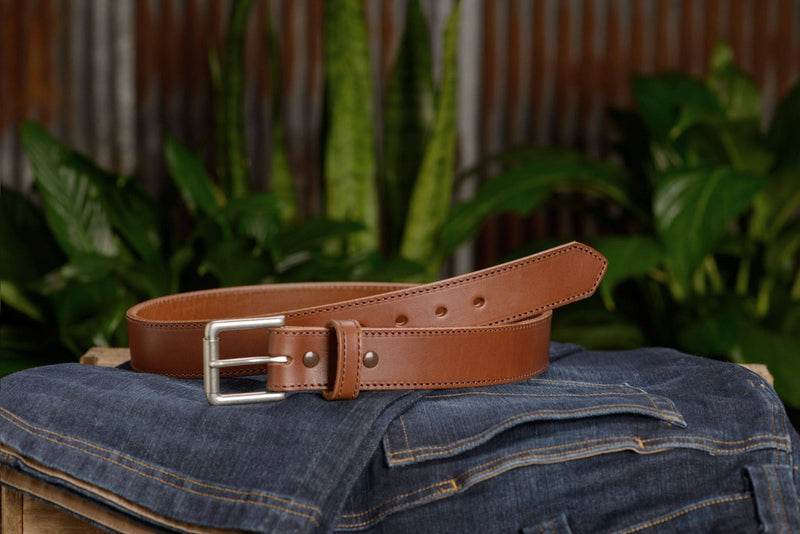 The Maverick: Caramel Tan Stitched 1.50" - Bullhide Belts