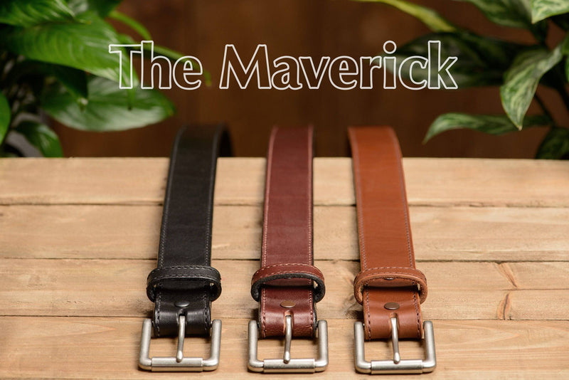 The Maverick: Caramel Tan Stitched 1.50" - Bullhide Belts