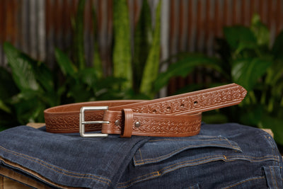 The Maverick: Caramel Tan Celtic 1.50" - Bullhide Belts