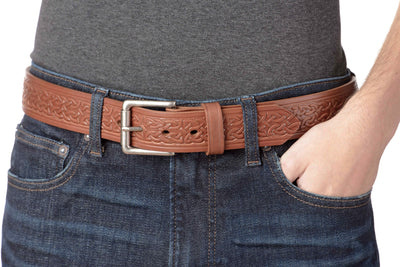 The Maverick: Caramel Tan Celtic 1.50" - Bullhide Belts