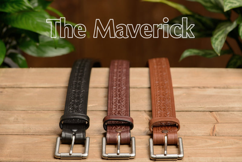 The Maverick: Caramel Tan Celtic 1.50" - Bullhide Belts
