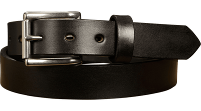 The Commander: Men's Black Non Stitched Leather Belt 1.25" - Bullhide Belts