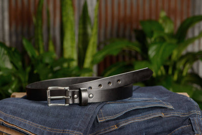 The Commander: Men's Black Non Stitched Leather Belt 1.25" - Bullhide Belts