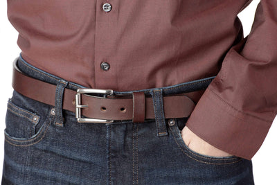 The Commander: Men's Brown Non Stitched Leather Belt 1.25" - Bullhide Belts