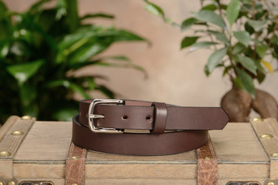 The Colt: Men's Brown Non Stitched Leather Belt Petite Width 1.00" - Bullhide Belts