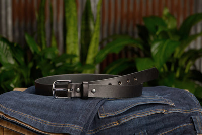 The Colt: Men's Black Non Stitched Leather Belt 1.25" - Bullhide Belts