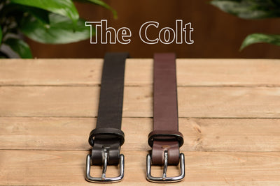 The Colt: Men's Black Non Stitched Leather Belt 1.25" - Bullhide Belts