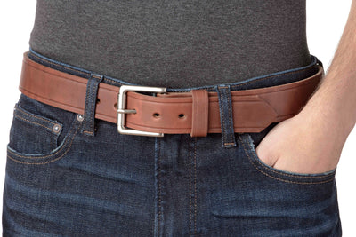 The Maverick: Hot Dipped Tan Creased Accent 1.50" - Bullhide Belts