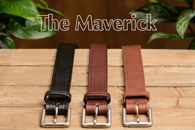 The Maverick: Black Creased Accent 1.50" - Bullhide Belts