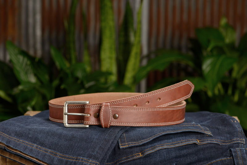 The Maverick: Hot Dipped Tan Double Stitched 1.50" - Bullhide Belts