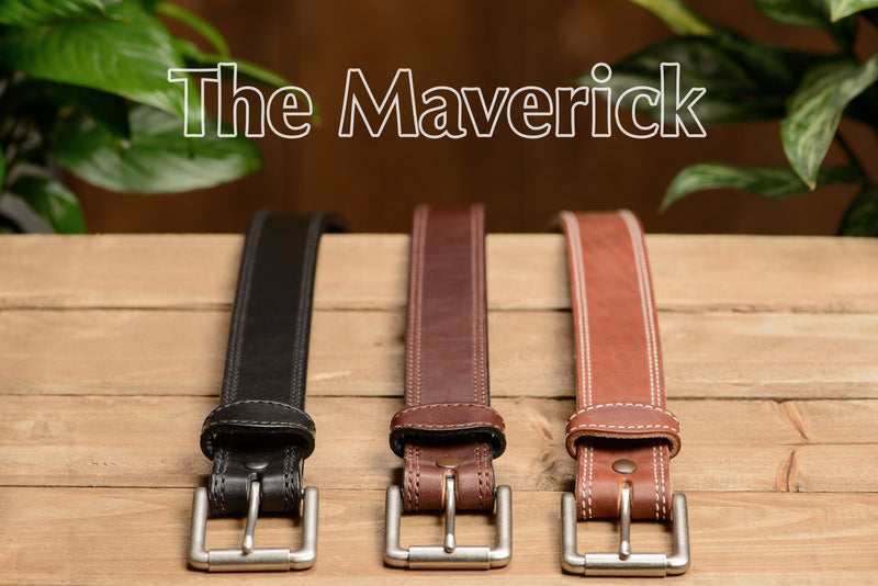 The Maverick: Hot Dipped Tan Double Stitched 1.50" - Bullhide Belts
