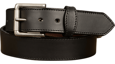 The Rockefeller: Black Stitched Oil Tanned With Scalloped Ends 1.50" - Bullhide Belts