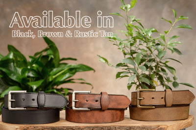 The Rockefeller: Rustic Tan Stitched Oil Tanned With Scalloped Ends 1.50" - Bullhide Belts