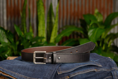 The Rockefeller: Black Stitched Oil Tanned 1.50" - Bullhide Belts