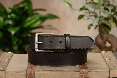 The Rockefeller: Black Stitched Oil Tanned 1.50" - Bullhide Belts