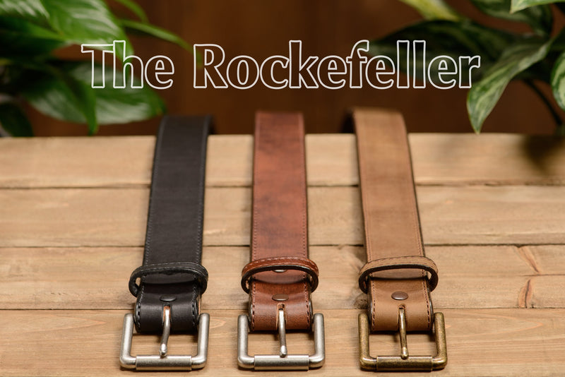 The Rockefeller: Black Stitched Oil Tanned 1.50" - Bullhide Belts