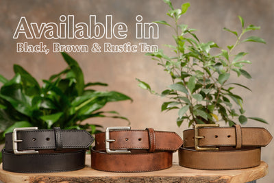 The Rockefeller: Rustic Tan Stitched Oil Tanned 1.50" - Bullhide Belts