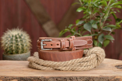 The Winchester: Hot Dipped Tan Stitched Ranger 1.50" - Bullhide Belts