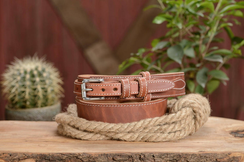 The Winchester: Hot Dipped Tan Stitched Ranger 1.50" - Bullhide Belts