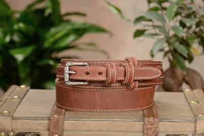 The Winchester: Hot Dipped Tan Stitched Ranger 1.50" - Bullhide Belts