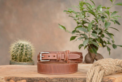 The Winchester: Hot Dipped Tan Stitched Ranger 1.50" - Bullhide Belts