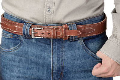 The Winchester: Hot Dipped Tan Stitched Ranger 1.50" - Bullhide Belts