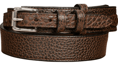 The Forester: Men's Brown Stitched American Bison Ranger Leather Belt 1.50" - Bullhide Belts