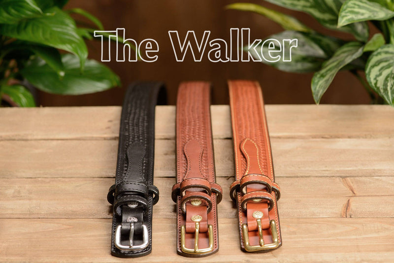 The Walker: Chestnut Brown Stitched Basket Weave Ranger 1.50" - Bullhide Belts