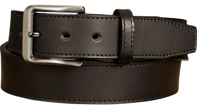 The Stallion: Black Stitched Italian Leather 1.50" - Bullhide Belts