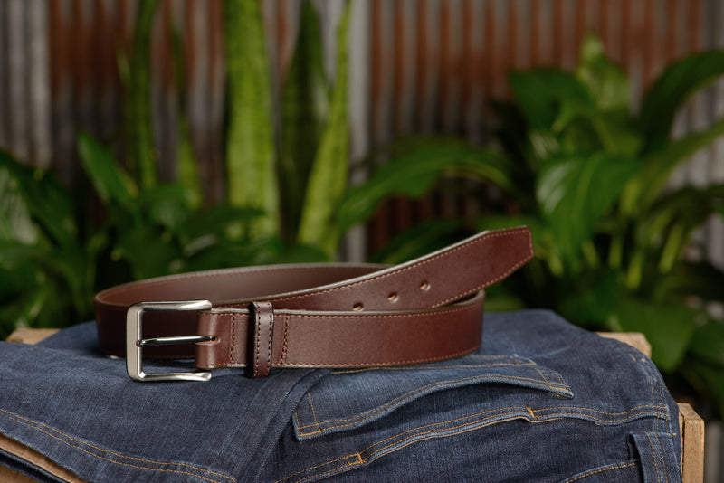 The Stallion: Brown Stitched Italian Leather 1.50" - Bullhide Belts