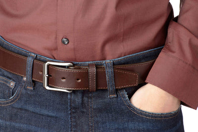 The Stallion: Brown Stitched Italian Leather 1.50" - Bullhide Belts