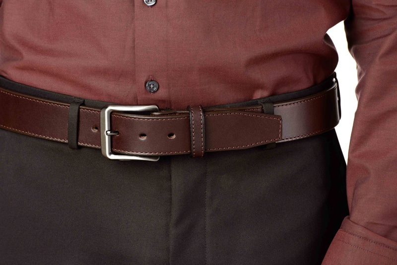 The Stallion: Brown Stitched Italian Leather 1.50" - Bullhide Belts