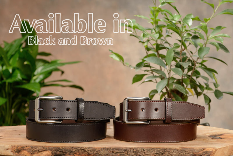 The Stallion: Black Stitched Italian Leather 1.50" - Bullhide Belts