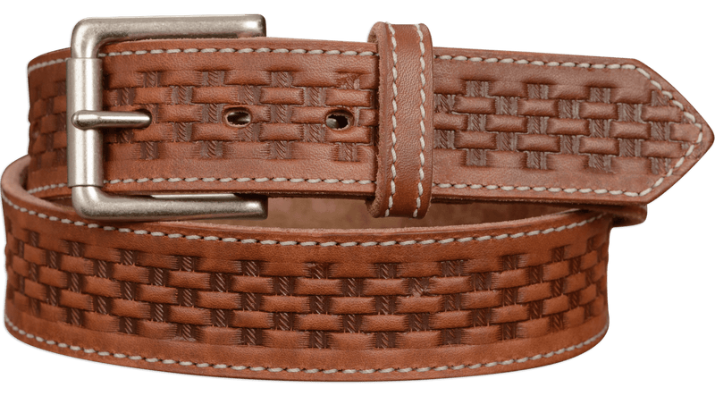 The Maverick: Hot Dipped Tan Stitched Basket Weave 1.50" - Bullhide Belts