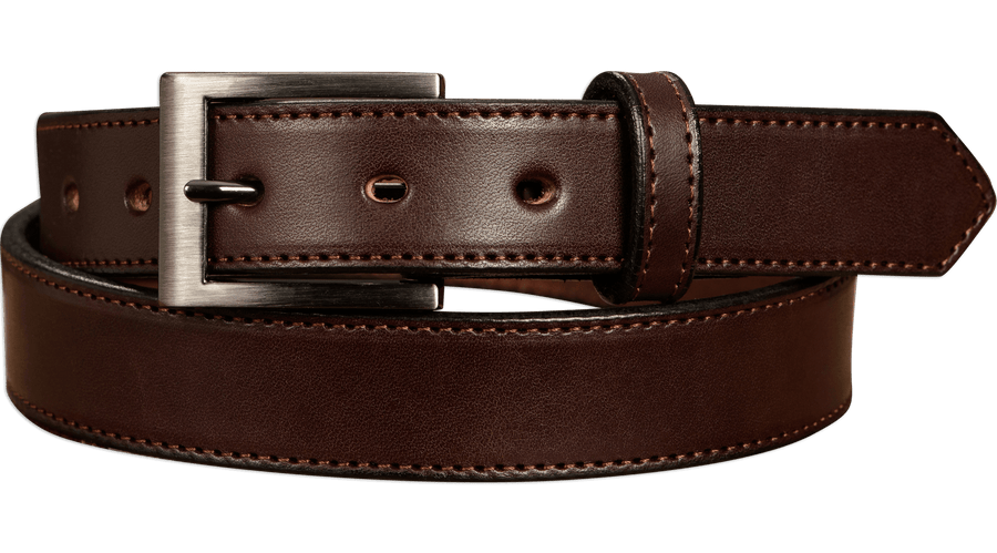 The Admiral: Dark Chocolate Brown Stitched Leather Belt 1.25 The Admiral: Dark Chocolate Brown Stitched Leather Belt 1.25
