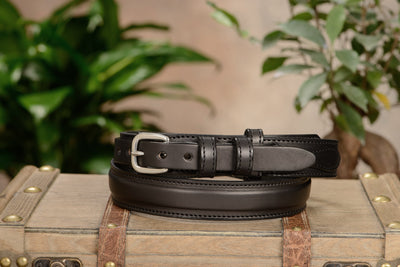 The Walker: Black Stitched Ranger 1.25" - Bullhide Belts