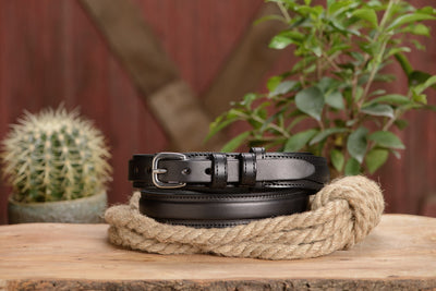 The Walker: Black Stitched Ranger 1.25" - Bullhide Belts