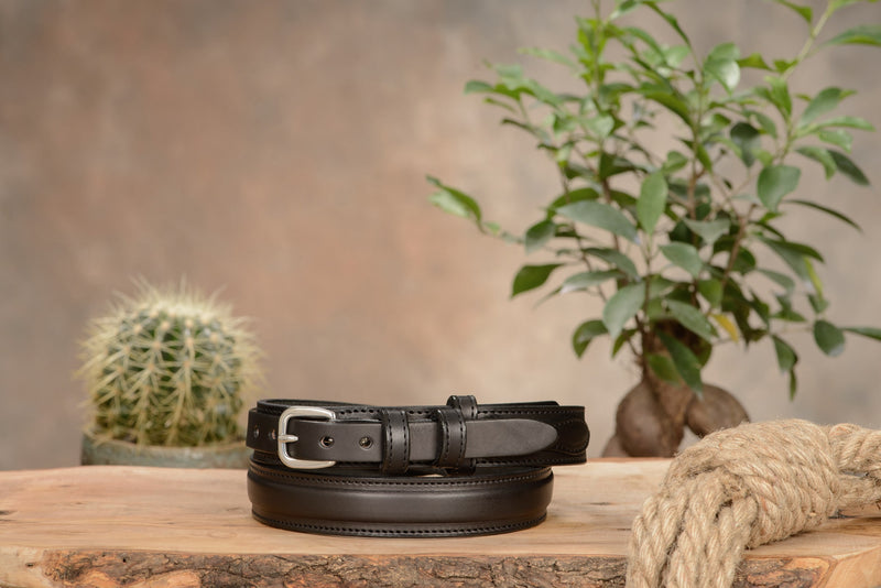 The Walker: Black Stitched Ranger 1.25" - Bullhide Belts