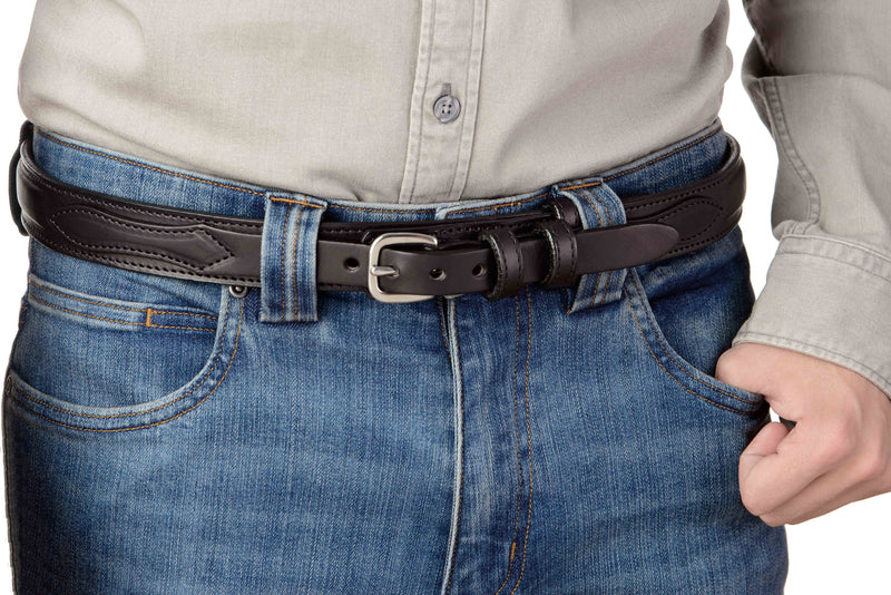 The Walker: Black Stitched Ranger 1.25" - Bullhide Belts