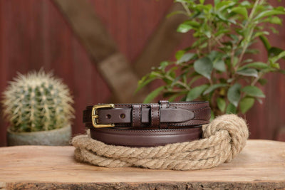 The Walker: Brown Stitched Ranger 1.25" - Bullhide Belts